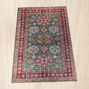 Hand-Knotted Tribal Causanian-Khorjin Design Handmade Wool Rug (Size 5.8x8)